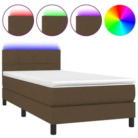 vidaXL Boxspringbett 100 x 200 cm Dunkelbraun