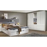 Schlafzimmer-Set alpinweiß Bett 180x200 Kleiderschrank 5-türig