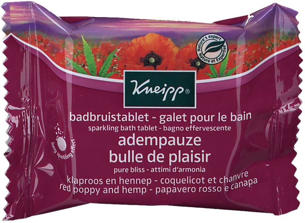 Kneipp® Galet pour le bain Coquelicot - Chanvre Bulle de plaisir 80 g bain de mousse