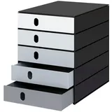 Styro Schubladenbox styroval color flow 24,3 x 32,3 x 33,5 cm 5-tlg. grau/schwarz