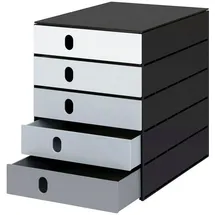 Styro Schubladenbox styroval color flow 24,3 x 32,3 x 33,5 cm 5-tlg. grau/schwarz