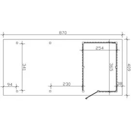 SKANHOLZ Wendland Carport 4,09 x 8,70 m eiche hell mit Abstellraum