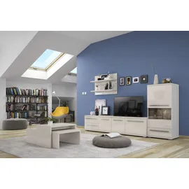 PLACES OF STYLE "Piano", beige (beige hochglanz, beige hochglanz), B:102cm H:38cm T:67cm, Tische, Couchtisch, UV lackiert, 2-er Set