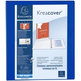 Exacompta Präsentationsringbuch KreaCover A4, 4 Ringe blau