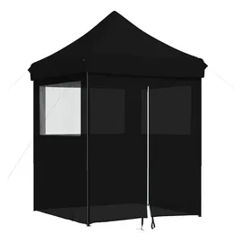 vidaXL Partezelt 2 x 2 m inkl. 4 Seitenteile Schwarz