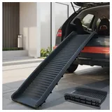 Melko Hunderampe klappbar Teleskop 90 kg Schwarz 157,5 x 39,5 x 8,5 cm