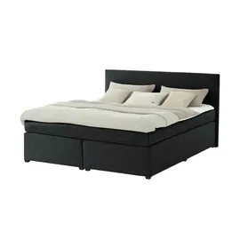 deinbett Boxspringbett mit Matratze und Topper H3 Duke ¦ schwarz ¦ Maße (cm): B: 187 H: 104