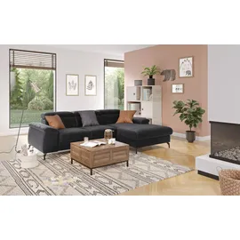 Cotta Ecksofa »Kitty L-Form«, inkl. Kopfteilverstellung, optional mit Bettfunktion u. Bettkasten schwarz