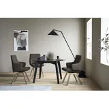 Polsterstuhl STRESSLESS "Laurel", braun (braun batick, eiche natur), B:58cm H:92cm T:59cm, Leder BATICK: BATICK ist ein leicht korrigiertes, durchgefärbtes und genarbtes Möbelleder, bei dem die meisten Unebenheiten und Spuren in der Regel entfernt wurden., Stühle, Polsterstuhl, Low Back mit Armlehne, Größe L, mit schräggestellten Beinen in Eiche