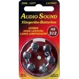AudioSound AS 312 Typ PR44 - 6 Stück Hörgerätebatterien