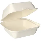 Papstar 25 Hamburger-Boxen, Zuckerrohr "pure" 8 cm x 14,4 cm x 15 cm weiss