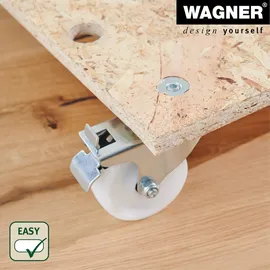 Wagner System GmbH WAGNER Transporthilfe OSB BIG 18 mm - 59 x 49 x 11 cm, Rollen Ø 75 mm, Feststeller, Tragkraft 250 kg - 20135401