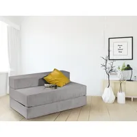 Traumnacht Schlafsofa mit Bezug aus grauem Cord-Gewebe, Bezug abnehmbar, waschbar, Liegefläche 140x200, produziert nach deutschem Qualitätsstandard