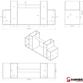 SCHMIDT security tools Holzstapelhilfe Holz 33,5 x 9,5 x 15 cm Schwarz
