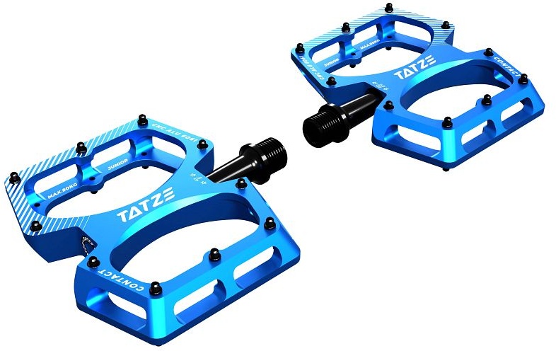 TATZE Contact CNC mit Stahlachse Kinder Flatpedal blau (Kids (Schuhgröße bis 34EU))