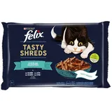 Purina Felix Tasty Shreds Nassfutter Für Katzen Mit Fisch 4x12x80g - Multicolor - One Size