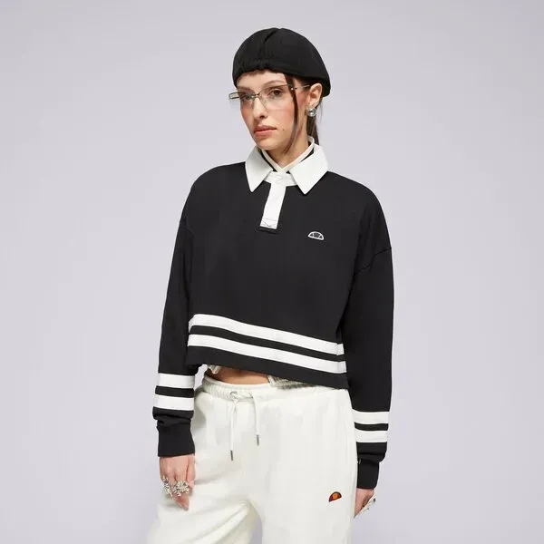 ELLESSE POLO SOMBRA CROPPED RUGBY TOP BLK - Schwarz - 38