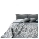 DecoKing 12253 Tagesdecke 200 x 220 cm Grau/Silber/Weiß