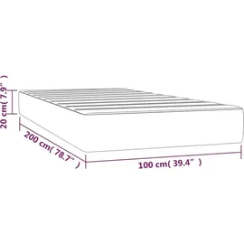 vidaXL Taschenfederkernmatratze Dunkelgrau 100x200x20 cm Samt