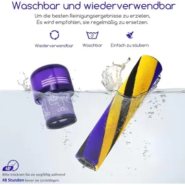 gyrqxmpl V12 Bürste für Dyson Detect Slim Absolute Bürstenwalze Bürsten, Staubsauger Rolle Ersatzteile, Softwalzen Bodendüse Zubehör mit Hepa-filter