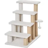 PawHut Haustiertreppe Hundetreppe Plüsch Weiß 60x40x64 cm