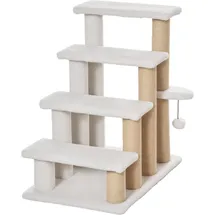 PawHut Haustiertreppe Hundetreppe Plüsch Weiß 60x40x64 cm