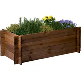 Dobar Steck-Hochbeet Massivholz 117 cm x 58,5 cm x 38,5 cm Dunkelbraun