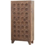 Casa Moro Kleiderschrank Orientalischer Schrank Midelt 90x40x180 cm Massivholz geschnitzt Echtholz Hochkommode, Rustikal Kleiderschrank, CAC70760 braun