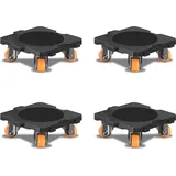 ONEON Zusatzpaket 4er-Set Verbindbare Möbelroller mit 360°-drehbaren Rädern mit Kugellager