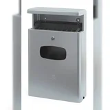 Proregal Kombiascher mit Bedachung für den Außenberreich 16 Liter, HxBxT 65x40x19cm | Aluminium Grau