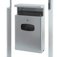 Proregal Kombiascher mit Bedachung für den Außenberreich 16 Liter, HxBxT 65x40x19cm | Aluminium Grau