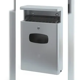 Proregal Kombiascher mit Bedachung für den Außenberreich 16 Liter, HxBxT 65x40x19cm | Aluminium Grau