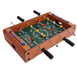 Mini Fußballkicker MCW-J68, Tischspiel Tischkicker inklusive Zubehör, Holz 51x31x10cm