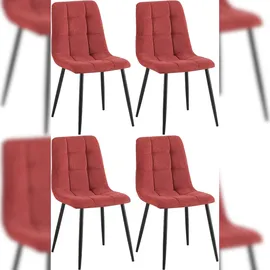 CLP Esszimmerstuhl Tilde Cord bordeauxrot 4er Set