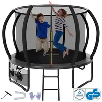 HOMALL Gartentrampolin Ø305cmTrampolin,Kindertrampolin mit Sicherheitsnetz und Leiter, Ø 305 cm, Ø305/366/427cm,gepolstertes Gestell,150kg,Schutzranabdeckung 305 cm