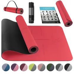 KESSER® Gymnastikmatte mit Tragegurt rutschfest TPE Yogamatte Gepolstert & rutschfest Fitnessmatte , 183 x 61  Trainingsmatte für Fitness Sportmatte, Pilates & Gymnastik Workout extradick