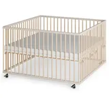 Sämann Laufgitter Matratze SleepPlus, Lattenrost – Sprossen sahara dust/natur, | Gr.: 120x120 cm,