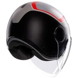 AGV Eteres Scaglieri Jethelm - Matt Schwarz/Grau/Rot / XL