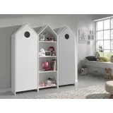 Vipack Jugendzimmer-Set VIPACK "Casami, best. aus 2 Schränken mit Drehtür, 1 Regalschrank, TOP modern", grau (weiß, grau), Schlafzimmermöbel-Sets