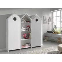 Vipack Jugendzimmer-Set VIPACK "Casami, best. aus 2 Schränken mit Drehtür, 1 Regalschrank, TOP modern", grau (weiß, grau), Schlafzimmermöbel-Sets