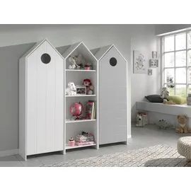 Vipack Jugendzimmer-Set VIPACK "Casami, best. aus 2 Schränken mit Drehtür, 1 Regalschrank, TOP modern", grau (weiß, grau), Schlafzimmermöbel-Sets