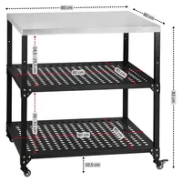 BBQ-Toro Grilltisch 80 x 80 x 83 cm Edelstahl Schwarz