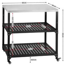 BBQ-Toro Grilltisch 80 x 80 x 83 cm Edelstahl Schwarz