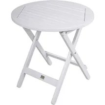 Garden Pleasure MESA Beistelltisch Ø 50 x 50 cm Weiß/Braun