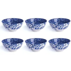 Excelsa Set mit 6 Schalen Oriented Porzellan 11,5 cm Blau