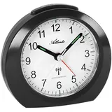 Atlanta Funkwecker ohne Ticken mit Licht Snooze Leuchtzeiger Analog - 1856 (Schwarz)