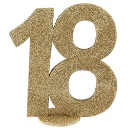 18. Geburtstag gold glitzer Tischdekoration 11x 10 cm Zahl 18