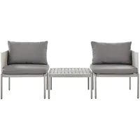 Beliani Lounge-Set 3-tlg. Grau