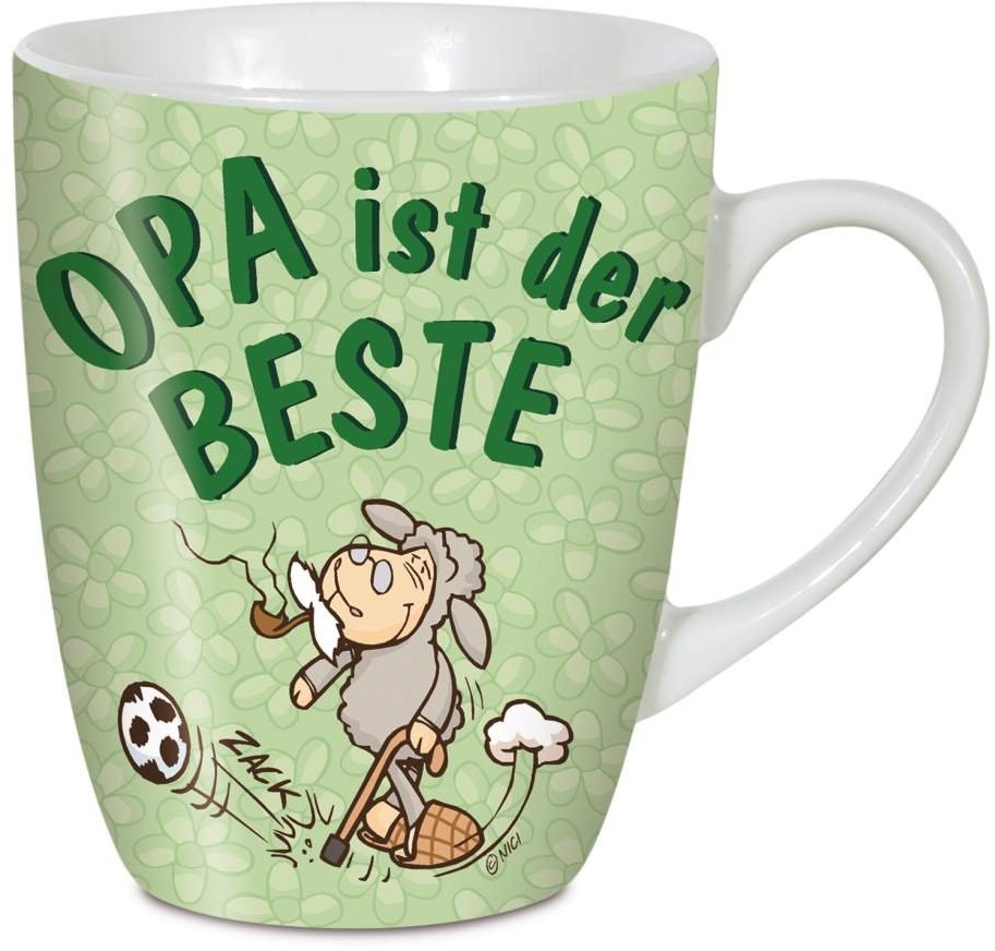 Nici Tasse Opa ist der BESTE - Kaffeebecher für den besten Großvater der Welt, bunt, 8 x 10 cm Füllvolumen 310 ml (gefüllt bis ca. 1 cm unter den Rand), Grün, 29043