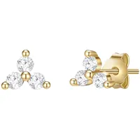 Lulu & Jane Ohrstecker-Set AV220 goldfarben weiß Messing 4,5